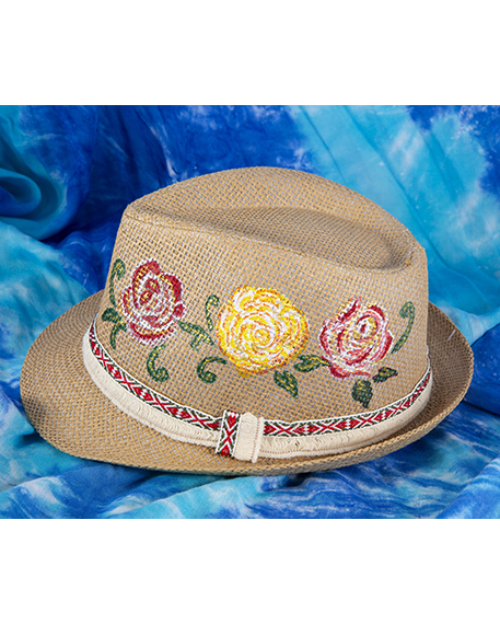 Καπέλο Unisex χειροποίητη ζωγραφιά rose flowers