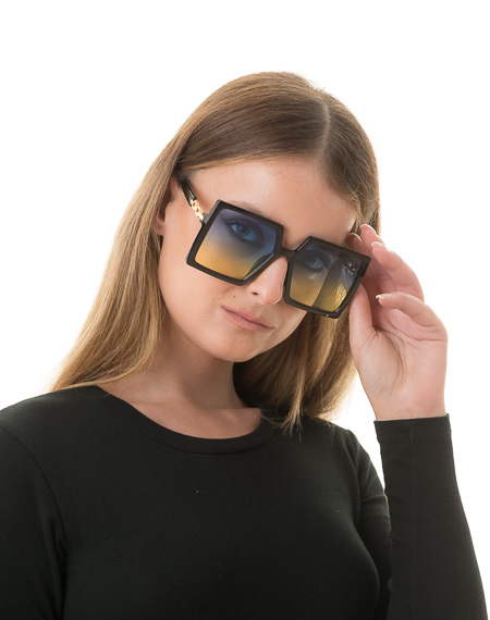 Γυαλιά Ηλίου Γυναικεία, τετράγωνα με χρυσές λεπτομέρειες