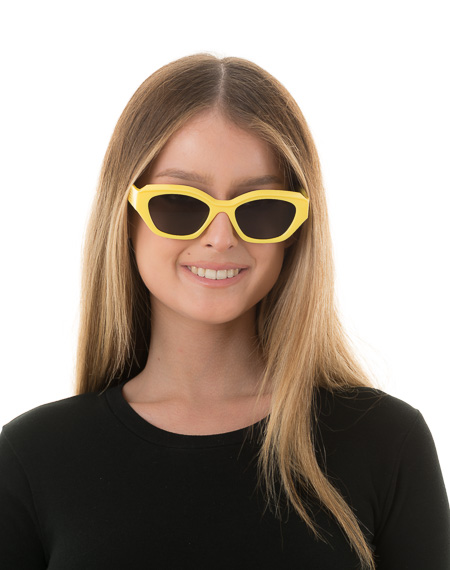Γυαλιά Ηλίου Γυναικεία, κοκάλινα με γωνίες μονόχρωμα